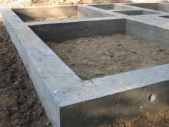 The concrete Foundation for the house