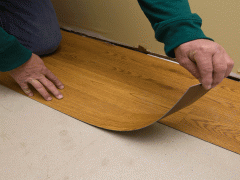 Laying vinyl planks on floor
