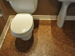 Cork floor in bathroom