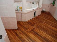 Quality wooden floors in the bathroom