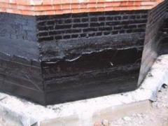 Basement waterproofing using bitumen mastic