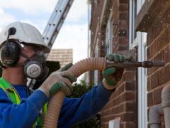 Insulated cavity walls in the house