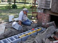 Installation of the Foundation of the blocks