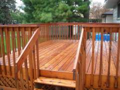 Homemade stair deck wood