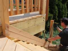 How to build deck stair railing