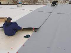 Laying of roofing materials
