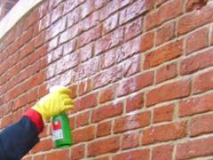 Cleaned brick wall before painting