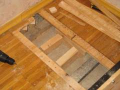 Partial remaking of the wooden floor