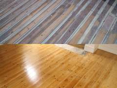 Hardwood floors before and after polishing and restoration