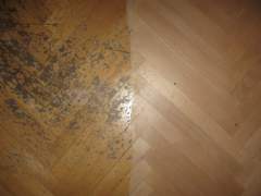 Compare flooring before and after polishing
