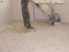 Polished marble floor with their hands