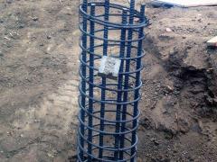 Metal frame for piles