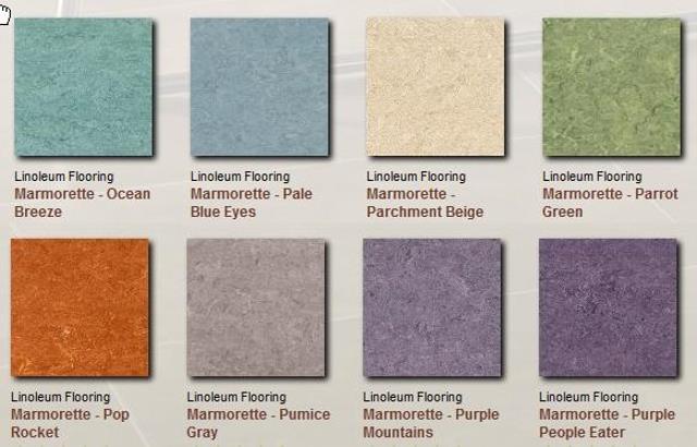 Examples of colors of linoleum